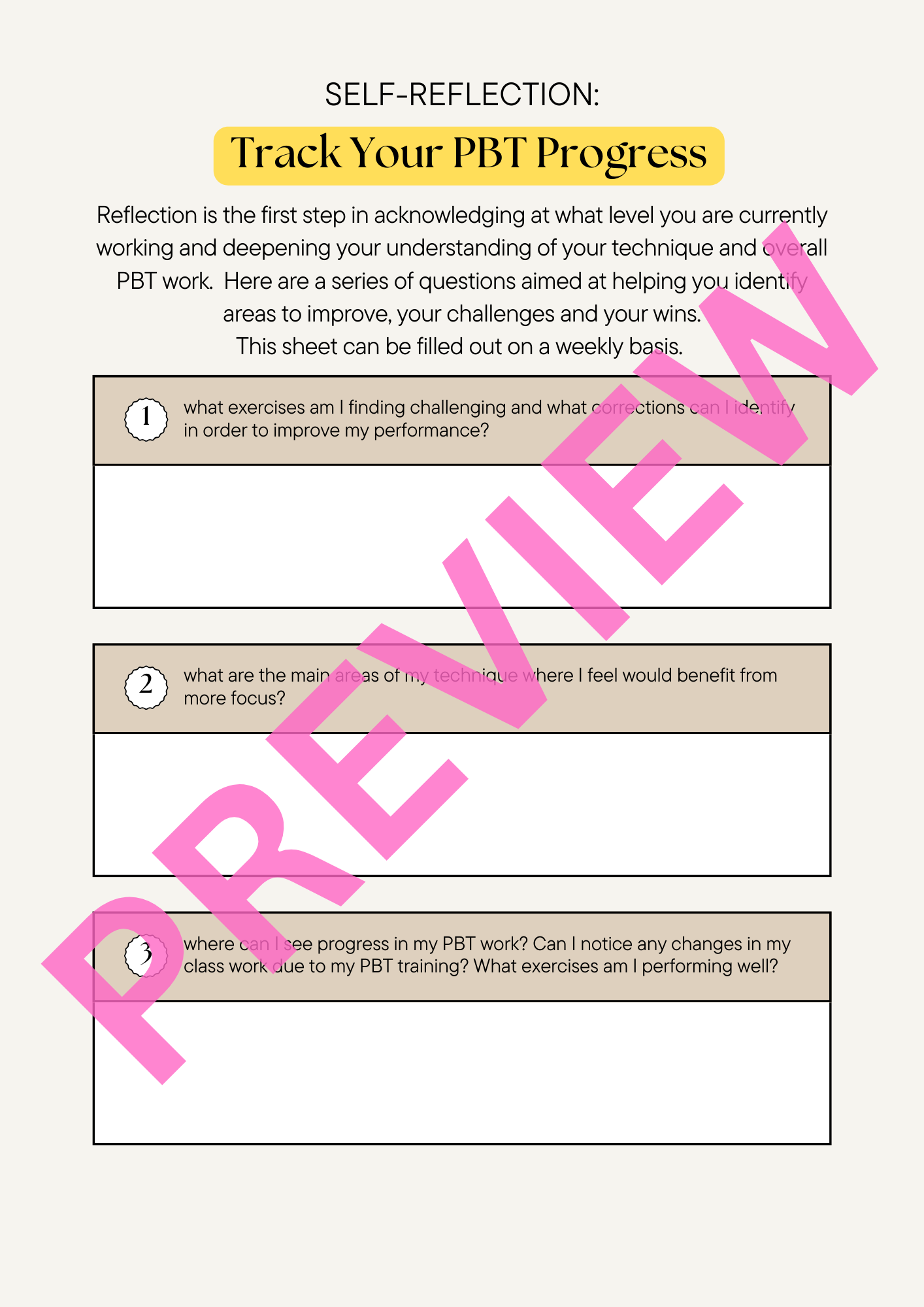 The PBT Programme